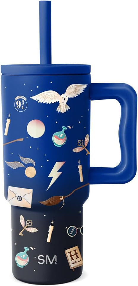 Simple Modern Harry Potter Kids 24 oz Tumbler with Handle and Silicone Straw Lid | Spill Proof and Leak Resistant | Reusable Stainless Steel Bottle | Gift Boys Girls | Trek Collection | Magical Mashup