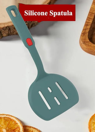 Food Grade Silicone Spatula,Round Slotted Pancake Spatulas for Nonstick Cookware Omelette Egg Spatula Turner 600°F Heat-Resistant