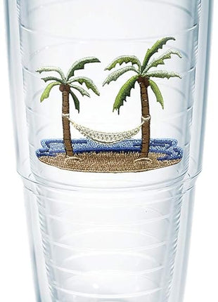 Tervis Palm Tree & Hammock Scene Made in USA Double Walled Insulated Tumbler Cup Keeps Drinks Cold & Hot, 24oz, Unlidded