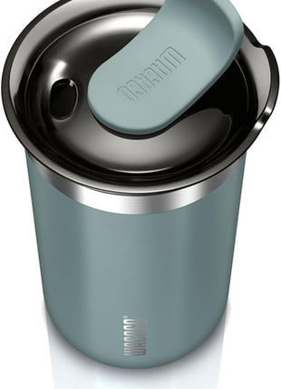 WACACO Octaroma Lungo Vacuum Insulated Coffee Mug, Double-wall Stainless Steel Travel Tumbler With Drinking Lid, 10 fl oz(300ml), Cadet Blue