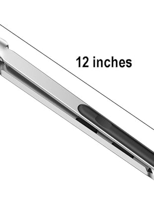 12-inch Stainless Steel Kitchen Tongs with Locking, Metal Food Tongs Non-Slip Grip (12")