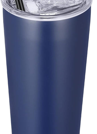 VEGOND 20oz Tumbler Bulk with Lid and Straw 1 Pack, Stainless Steel Vacuum Insulated Tumbler, Double Wall Coffee Cup Travel Mug, Navy Blue