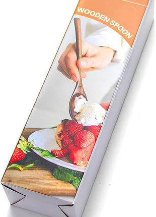 AOOSY Spoons, Wooden Spoons for Eating, 6 Pieces Japanese Natural Plant Ellipse Wooden Ladle Spoon Set for Cooking Mixing Stirring Honey Tea Soda Dessert Coconut Bowl Nonstick Pots Kitchen