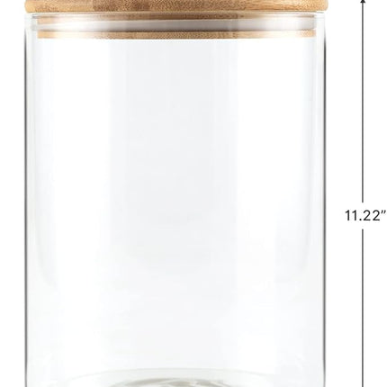 YUNCANG Glass Storage Jars,2 PACK -108oz/3200ml Clear Glass Food Storage Containers with Airtight Bamboo Lid Stackable Kitchen Canisters for Candy,Cookie,Rice,Sugar,Flour,Pasta,Nuts and Spice Jars