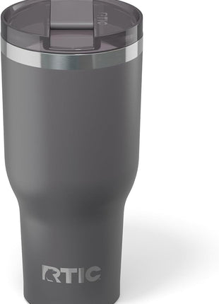 RTIC 40oz Essential Tumbler with Lid, Ceramic Lined, Insulated, Stainless Steel, Metal, Double Wall Vacuum-Insulation, Travel Cup for Iced Coffee, Tea, Hot and Cold Drink, Graphite