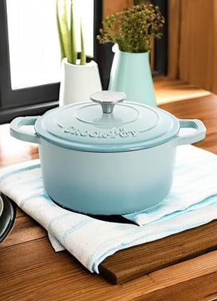 Crock-Pot Artisan Round Enameled Cast Iron Dutch Oven, 3-Quart, Aqua