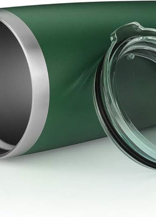 20oz Tumbler Bulk Stainless Steel Vacuum Insulated Tumblers with Lid Double Wall Travel Mug,Powder Coated Coffee Cup, Suitable for Ice Drinks and Hot Beverage (Dark green 12pack)