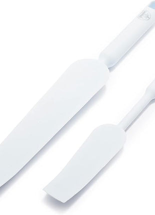 GreenLife Cooking Tools and Utensils, Easy Reach Silicone Spatula Set for Baking Mixing and Stirring, Heat and Stain Resistant, Dishwasher Safe, White