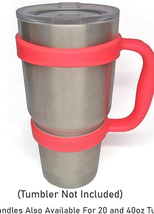 F-32 Handle - 19 COLORS - 30oz Size - Compatible with 30 oz YETI and 30 oz. OZARK TRAIL Tumbler Travel Mug - BPA FREE (30OZ, NEON WATERMELON, 1 Count (Pack of 1))