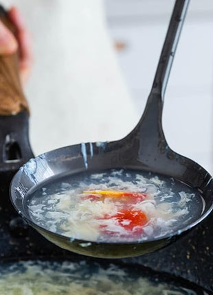 MARTE Spatula & Ladle Wok Tool Set,[High-Grade Titanium Plated, Heat Resistant]14.8-15 Inches Stainless Steel Vintage Wok Utensils,Kitchen Cooking Utensils Set of 2-Ergonomic Solid Wood Handle