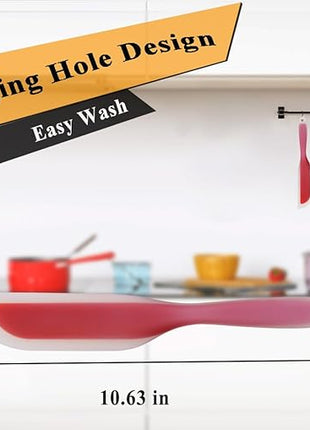 Nonstick Silicone Knife Shaped Flexible Kitchen Spatula Scraper Turner,Kitchen Cooking Utensils With Nylon Core (Red)