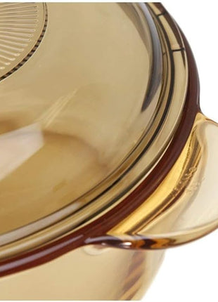 Visions (6) Piece Amber 2.5q, 3.5L, and 5qt Versa Pot Set with Matching Glass Lids