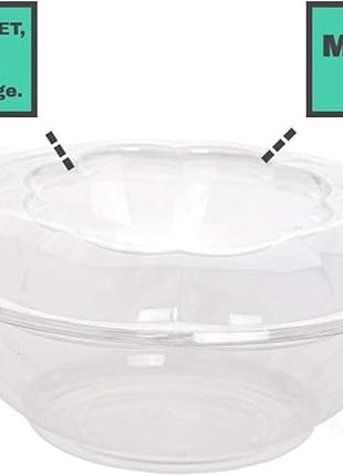 Smygoods Disposable Plastic Salad Bowls with Airtight Lids Ideal for Meal Prep, Takeout, Catering, Parties, Picnics, and Food Storage, Stackable, Leak-Proof