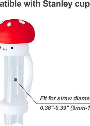 4 Pack Silicone Straw Covers Cap for Stanley Cup 30 40 oz, Cute Mushroom Straw Topper, Accessories for Stanley Cup Tumbler, Christmas Gifts for Women