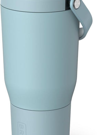 BrüMate Resa 35oz 100% Leakproof Travel Tumbler with Handle & Straw | Flexible SoftSip Straw | Silicone Sleeve for Durability | Stainless Steel | Cup Holder & Travel Friendly Water Bottle | (Mist)