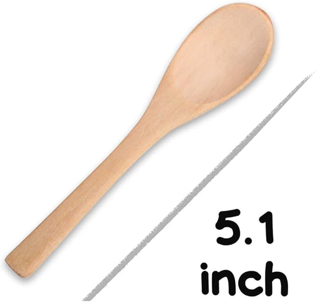 HANSGO Small Wooden Spoons, 6PCS Christmas Small Soup Spoons with Snowflake Pattern for Eating with Coffee Tea Jam Honey Spices and Restaurant Decoration