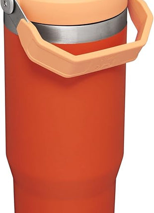 STANLEY IceFlow Flip Straw Tumbler with Handle 30 oz | Twist On Lid and Flip Up Straw | Leak Resistant Water Bottle | Insulated Stainless Steel |BPA-Free | Tigerlily
