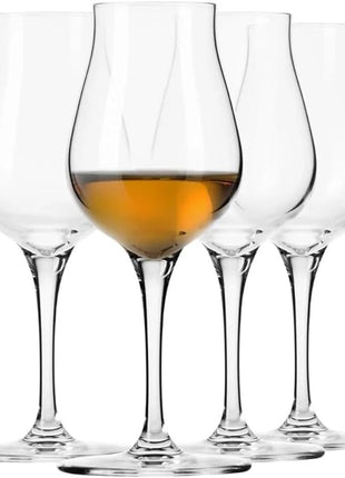 Krosno Brandy & Cognac Snifter Glasses Rum Tasting Gift Set | Set of 4 | 3.7 oz | Avant-garde Collection | For Home, Restaurants & Kitchen | Dishwasher Safe | Lead-Free Crystal Glass