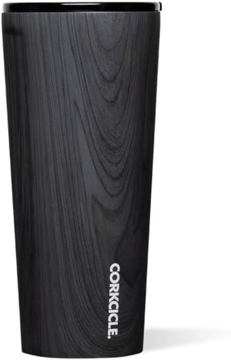 Corkcicle Classic Tumbler - Insulated Stainless Steel Travel Cup - Cold & Hot Drinks - Reusable - Durable - Spill Proof Lid - Non-Slip Silicone Base - Easy Grip - BPA Free - 24 oz - Burnt Wood