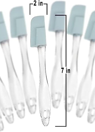 Mini Spatulas Set - 10 Piece Heat Resistant Silicone Spatula - Pro-Grade Multipurpose Kitchen Tool for Baking, Cooking, Mixing, and More - Non-Stick, Dishwasher Safe Bright and Small Spatula - Gray