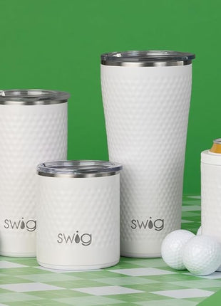 Swig Life 32oz Insulated Tumbler, Travel Coffee Tumbler with Lid, Cup Holder Friendly Travel Coffee Mug, Stainless Steel with Lid (Golf Ball)