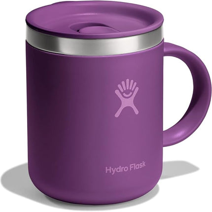 Hydro Flask Coffee Mug – Insulated Stainless Steel, Non Spill, Leak Proof Travel Mug 12 Oz Beachplum Purple