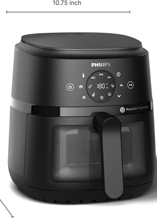 Philips 2000 Series Airfryer - 4.4 qt (4.2 l) Pan, 13 Cooking Functions, RapidAir Technology, Healthy Cooking with 90% Less Fat, Efficient & Fast (NA220/00), 9.8 pounds weight