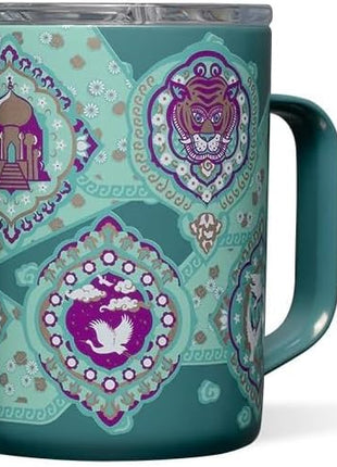 Corkcicle Disney Princess Coffee Mug - Stainless Steel Insulated Cup With Lid For Tea & Coffee - Durable Travel Mug - Eco-Friendly - BPA Free - Non-Slip Silicone Base - Easy Grip - 16 oz - Jasmine