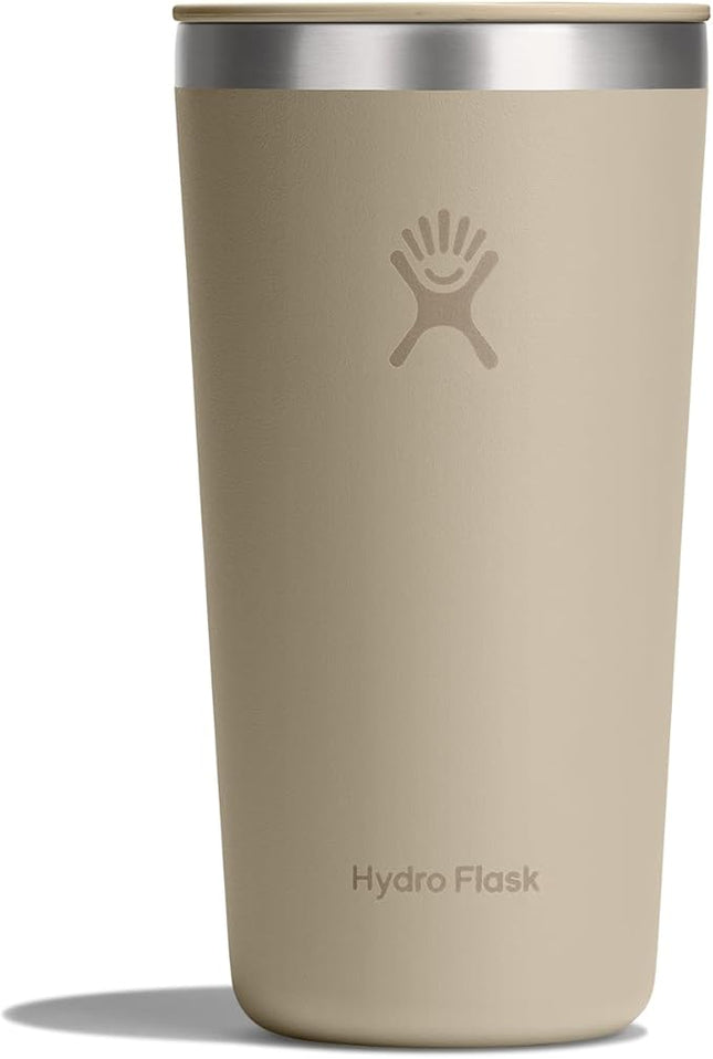 Hydro Flask All Around Tumbler Press-in Lid, Insulated Travel Mug, Stainless Steel Coffee Cup 20 Oz Oat Tan