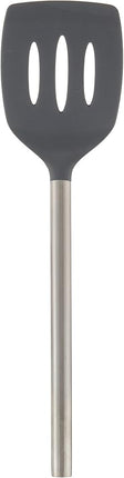 Tovolo Silicone Slotted Turner with Stainless Steel Handle (Charcoal) - Kitchen Utensil & Gadget Essential for Non-Stick Cookware, Apartment, & New Home / Scratch-Resistant, BPA-Free, Dishwasher-Safe