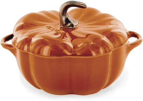 STAUB 0.5-qt Petite Ceramic, Oven & Stove Safe up to 572°F, Pumpkin Dish, Baking , Candy Dish, Burnt Orange