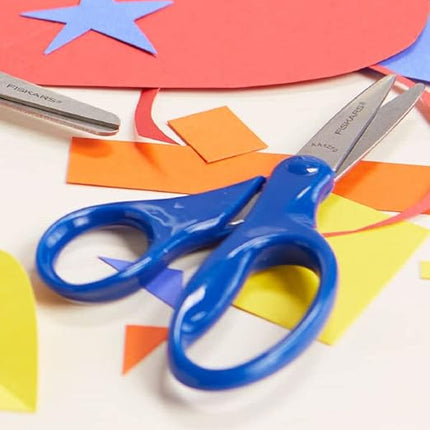 Fiskars 5" Blunt-Tip Scissors for Kids 4+ - Scissors for School or Crafting - Back to School Supplies - Color May Vary