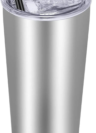 VEGOND 20oz Tumbler Bulk with Lid and Straw 1 Pack, Stainless Steel Vacuum Insulated Tumbler, Double Wall Coffee Cup Travel Mug, Stainless Steel
