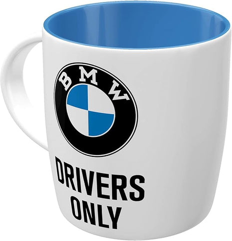 Nostalgic-Art Retro Coffee Mug, 11.2 oz, official license product (OLP), BMW – Drivers Only – Gift idea for car accessories fans, Large Ceramic Cup, Vintage Design