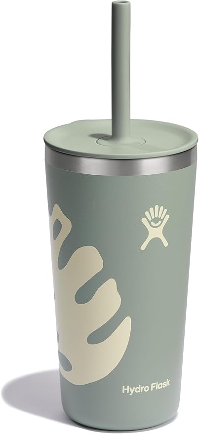 Hydro Flask All Around Tumbler Straw Lid, Insulated Travel Mug, Stainless Steel Coffee Cup 20 Oz Botanical Bliss Agave