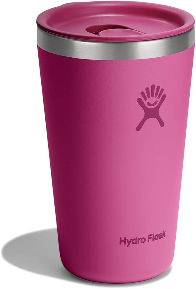 Hydro Flask All Around Tumbler Press-in Lid, Insulated Travel Mug, Stainless Steel Coffee Cup 16 Oz Reef Pink