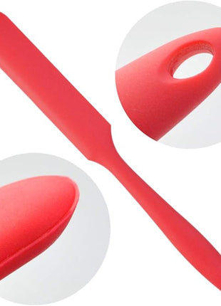 4pcs Silicone Spatula Set Heat Resistant Cake Cream Butter Spatulas Mixing Batter Scraper Non-Stick Flexible Baking Cooking Tool 4 Colors (red)