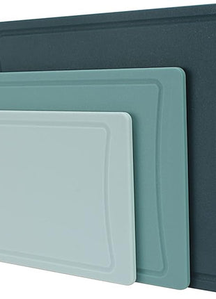 COOK WITH COLOR Non-Slip Cutting Board Set – Kitchen Essentials with Easy Grip Handle for Meat, Veggies, and Fruits, 3 Cutting Boards, Teal