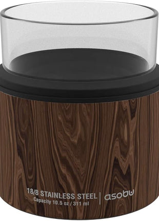 asobu Whiskey Sleeve Glass – Insulated Bourbon Tumbler with Premium Rocks Glass, BPA-Free, Double-Wall Stainless Steel, Keeps Drinks Cold Longer, 10.5oz