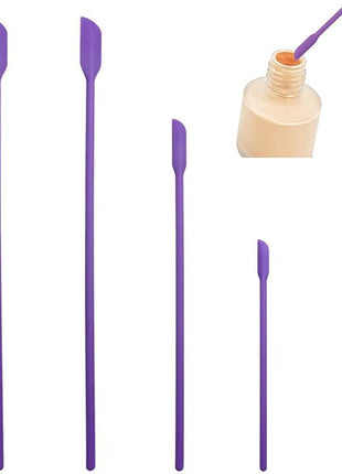 Mini Silicone Spatula Set- Small Rubber Spatula for Makeup- Thin Jar Scraper for Kitchen(4 PACK) (Purple)
