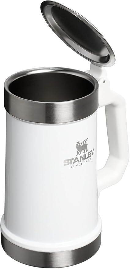 STANLEY Classic Bottle Opener Beer Stein 24 oz | Flip Up Lid and Heavy Duty Handle with Built In Bottle Opener | Insulated Stainless Steel Beer Mug | BPA-Free