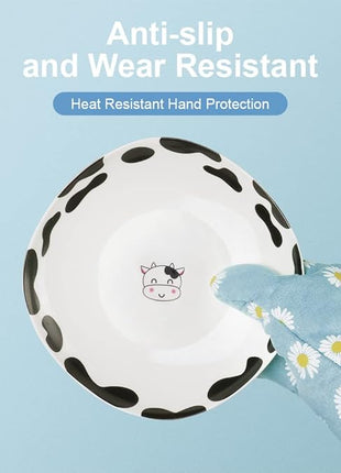 AUAUY Oven Mitts and Pot Holders, 392°F Heat Resistant Cooking Gloves and Hot Pads, Baking Mittens Grilling Gloves BBQ Gloves. Non-Slip Kitchen Mittens Home Essentials for Oven Cooking Baking Grilling