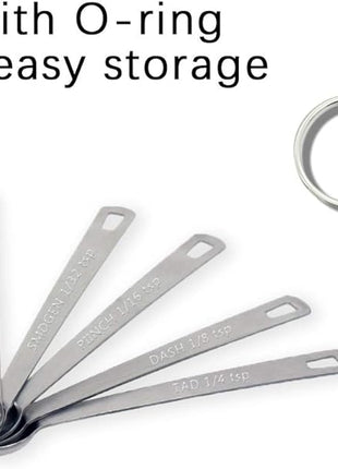 1Pack Mini Measuring Spoons Set, Heavy Duty Stainless Steel Teaspoon for Cooking and Baking, Suitable for Small Amount of Dry or Liquid Ingredients and Spices