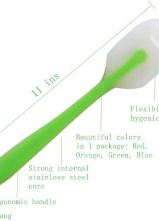 Silicone Spatula Set of 4 - Heat Resistant Flexible Spatula 450F with Stainless Steel Core - Food Grade Premium Good Grip Kitchen Utensils - Seamless, Heavy Duty, BPA Free, Dishwasher Safe