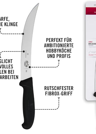 Victorinox Fibrox 8-Inch Curved Breaking Knife, Black