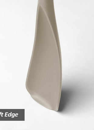 Silicone Spatula Spoon, Great for Both Cooking and Serving Durable BPA-Free Matte Black Silicone, Seamless Design, Safe for Nonstick Cooking Surfaces, 2-Pcs, Khaki