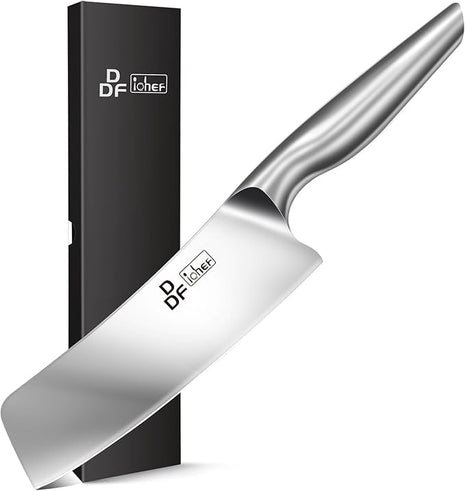 DDF iohEF Nakiri Kitchen Knife, Chef's Knife In Japanese Stainless Steel Professional Cooking Knife, Non-slip Ultra Sharp Knife with Ergonomic Handle