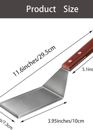 Metal Spatula for Cast Iron Skillet Grill Stainless Steel Spatula for Burger, Fish Turner Griddle Spatula, Spachulas Egg Flipper, Flat Top Metal Spatula for Cooking BBQ