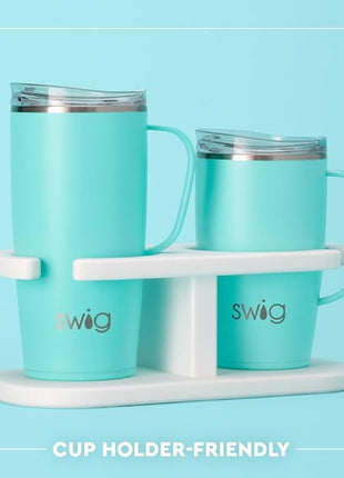 Swig Life 22oz Travel Mug, Insulated Tumbler with Handle and Lid, Cup Holder Friendly, Dishwasher Safe, Stainless Steel, Travel Coffee Cup, Insulated Mug with Lid (Moon Shine)