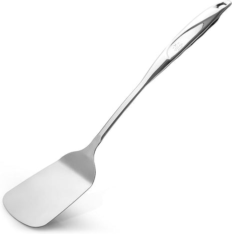 Zulay Kitchen Stainless Steel Solid Turner - 15” Large Metal Spatula for Cooking, Frying & Grilling - Durable, Heat-Resistant & Dishwasher Safe Kitchen Utensil for Everyday Use